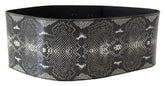 Ermanno Scervino Black Wide Leather Snakeskin Design Waist Belt -   -  Ermanno Scervino.